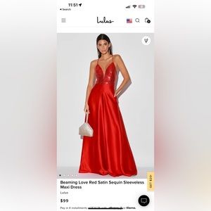 Lulus long Red Dress
